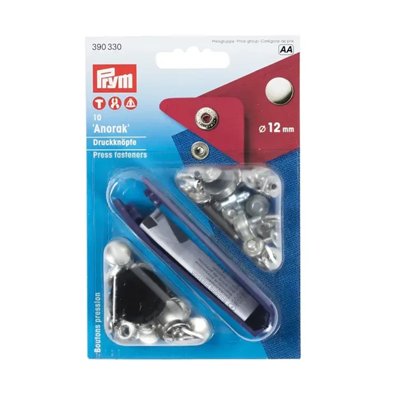 Prym Nahtlose Druckknöpfe Anorak 12 mm 03 Silber