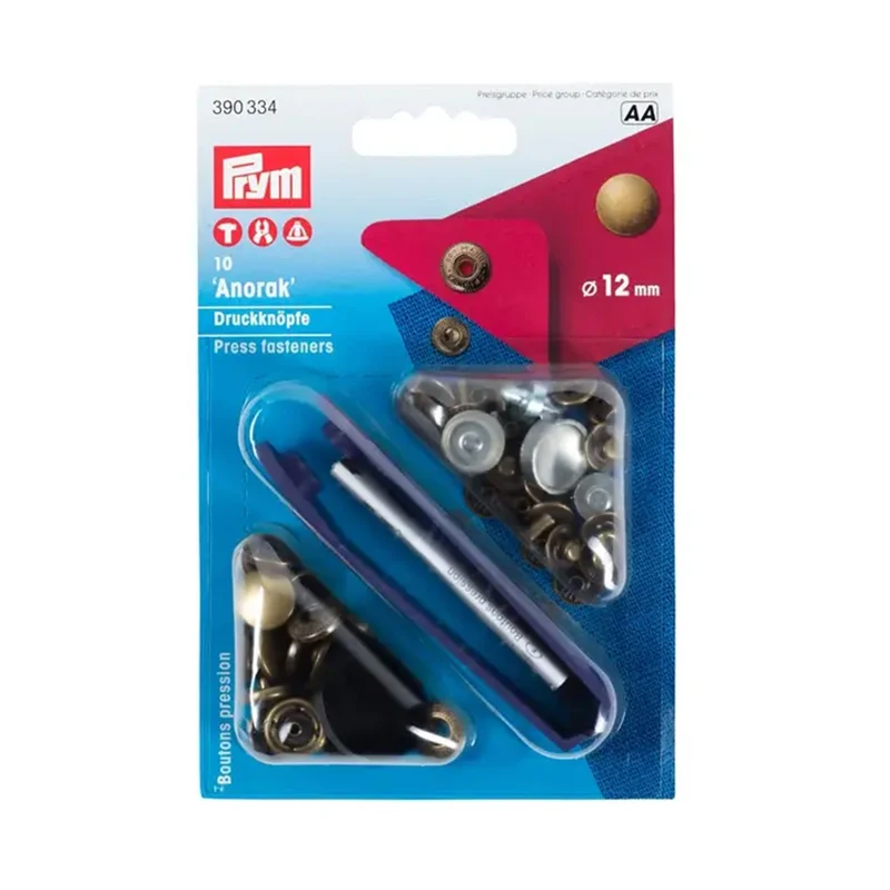 Prym Nahtlose Druckknöpfe Anorak 12 mm 02 Bronziert