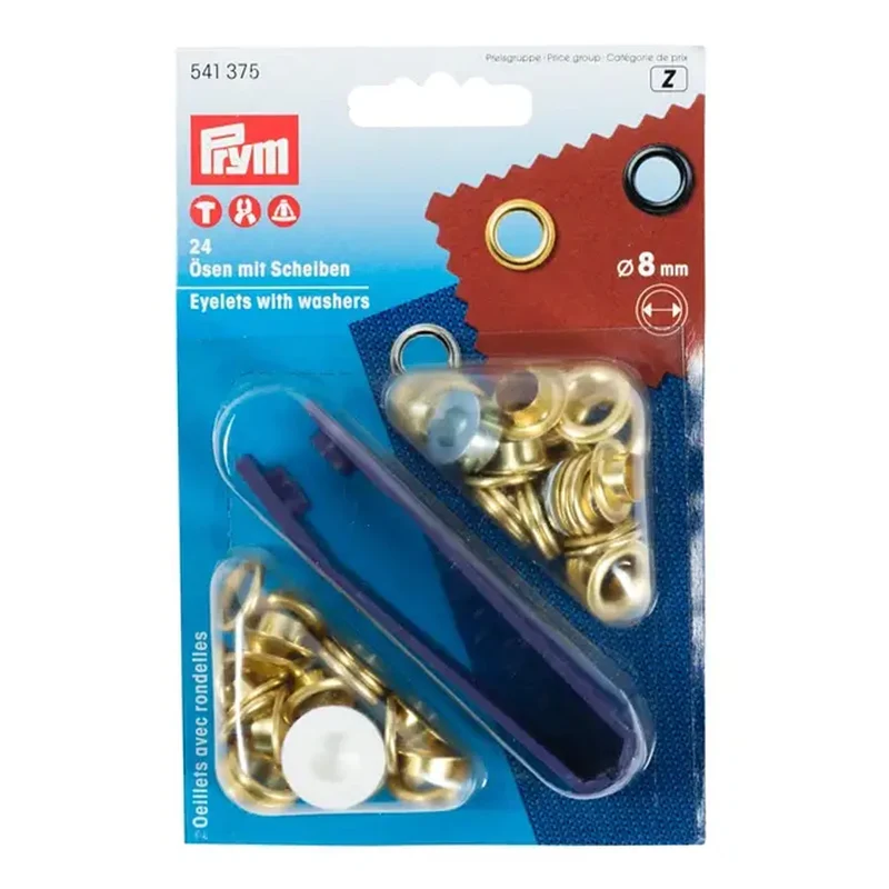 Prym Ringe mit Scheiben, Gold, 8 mm