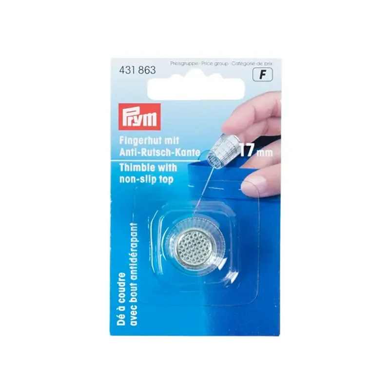 Prym Fingerhut, Zinkdruck, verchromt, Silber, 17 mm