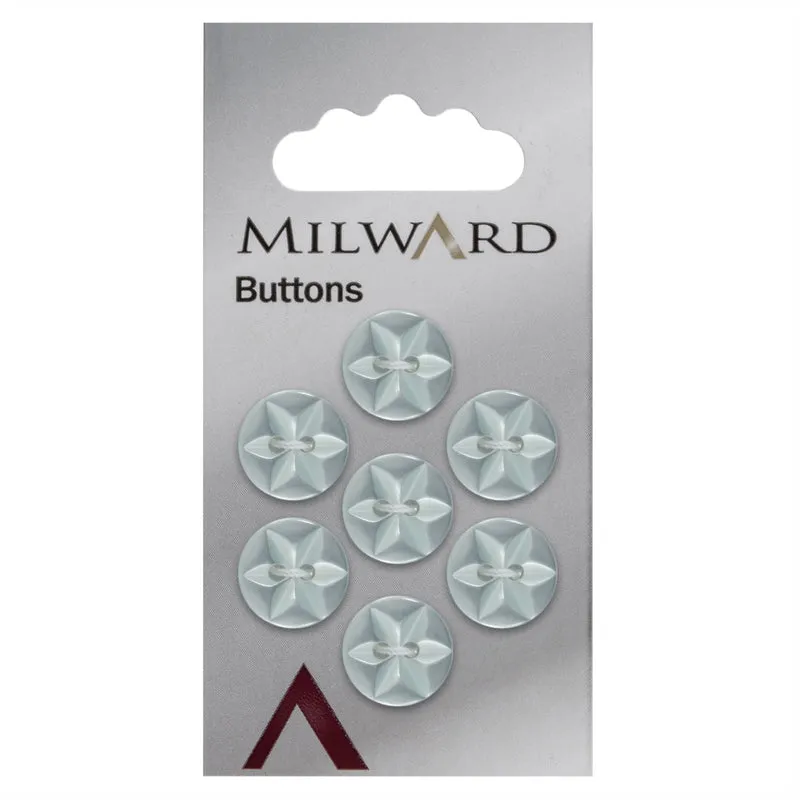 Milward Sternknopf, hellgrün, 12 mm (7 Stück)