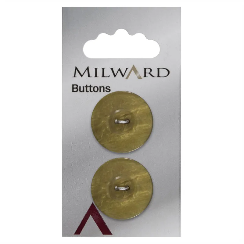 Milward Platte-Knopf, glänzend grün, 22 mm (2 Stück)