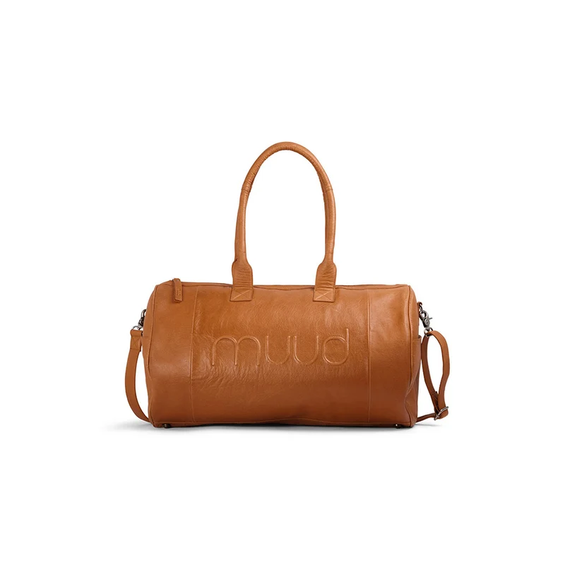MUUD Drew Whisky – Handgefertigte Wochenendtasche aus Leder, 28 x 28 x 50 cm