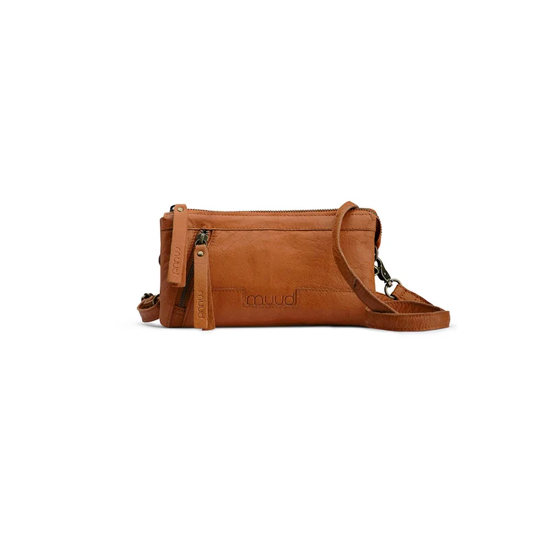 MUUD Riga Whisky – Handgefertigte Crossover-Tasche aus Leder, ø 12 cm x 22 cm