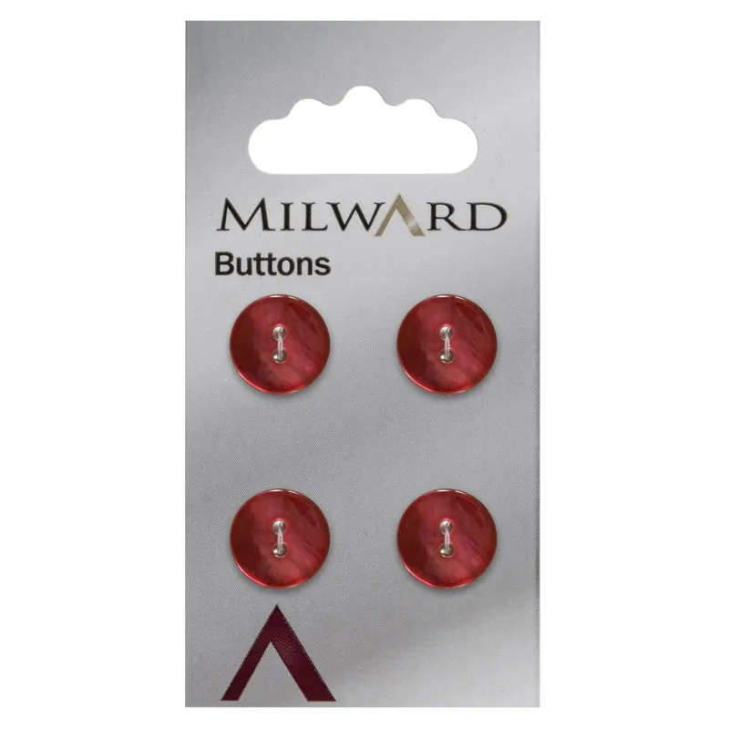 Milward Roter Perlmutt-Knopf 12 mm (4 Stück)