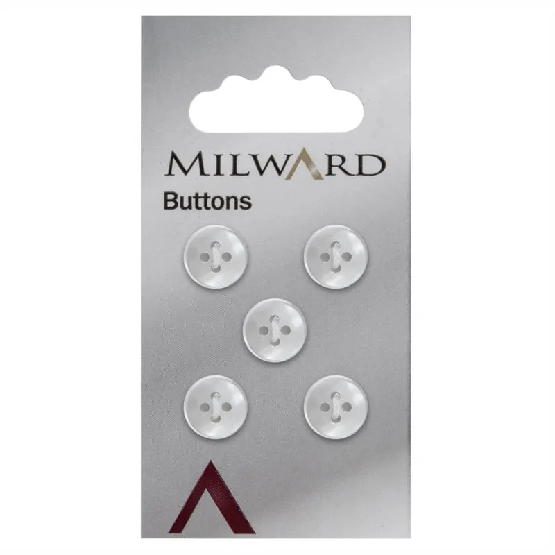 Milward Perlmutt-Knopf, Weiß, 11 mm (5 Stück)