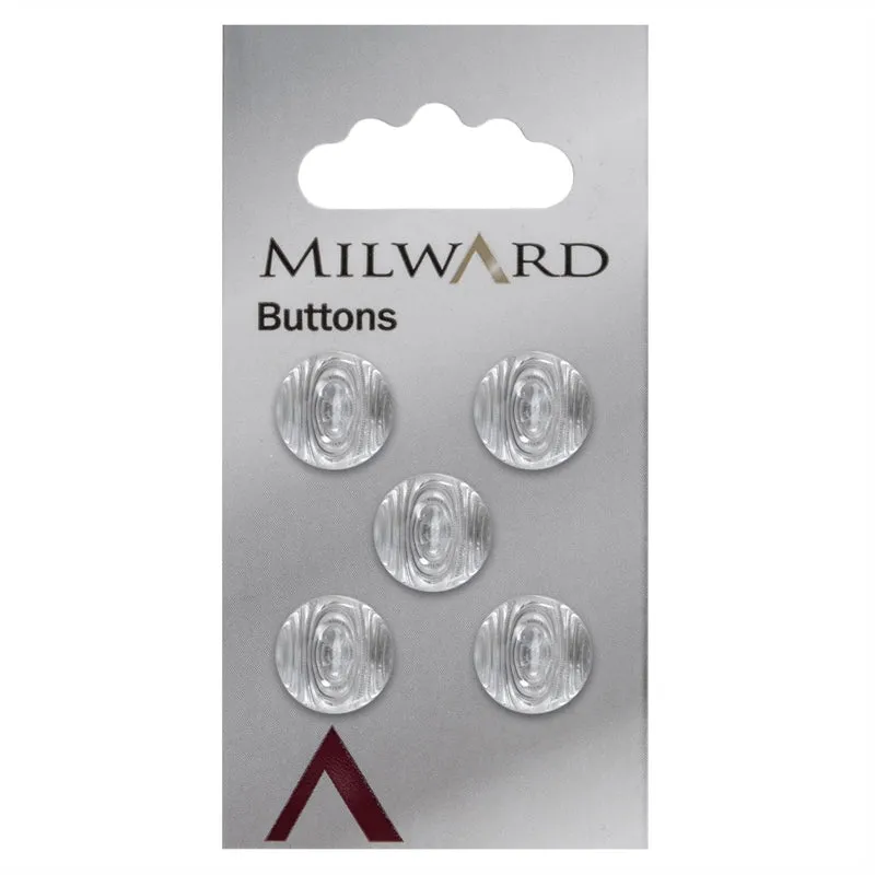 Milward-Knopf mit Verzierung, transparent, 13 mm (5 Stück)