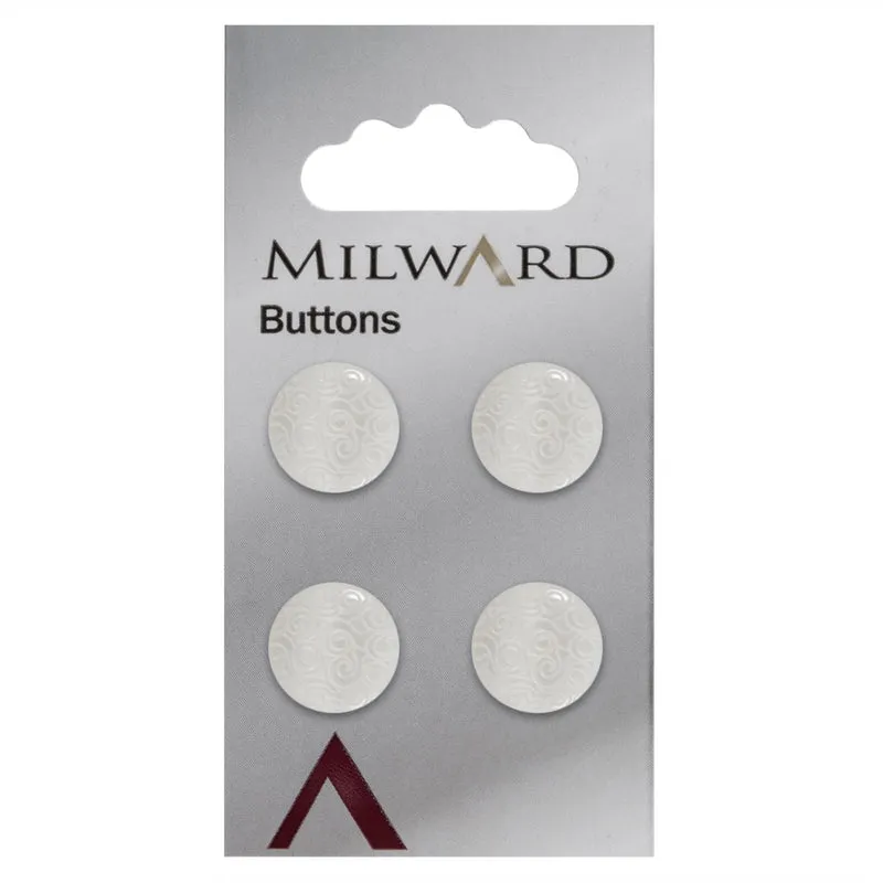 Milward Perlmutt-Knopf mit Verzierung, 15 mm (4 Stück)