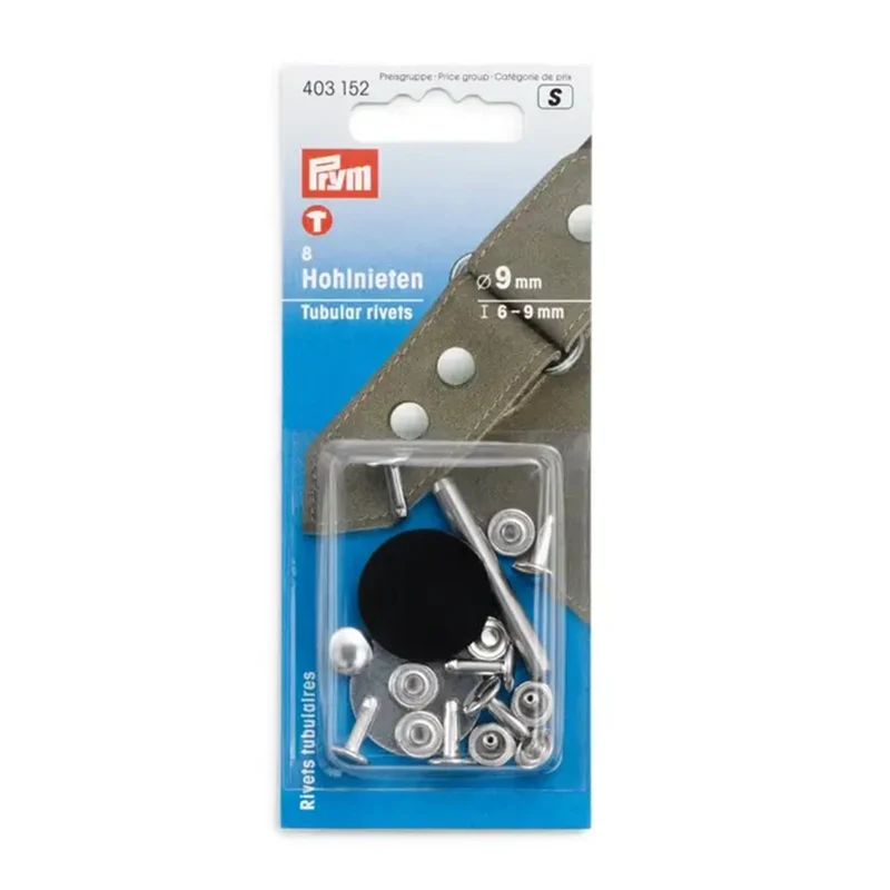 Prym Holle-Nieten für Materialstärken von 6–9 mm, silberfarben