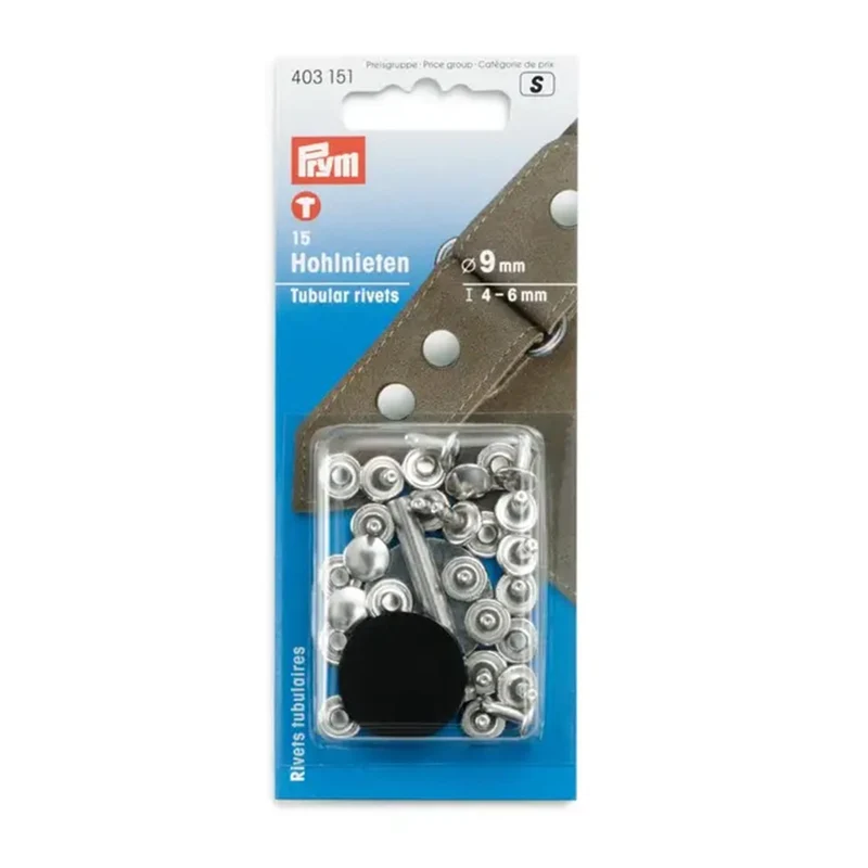Prym Holle-Nieten für Materialstärken von 4–6 mm, silberfarben