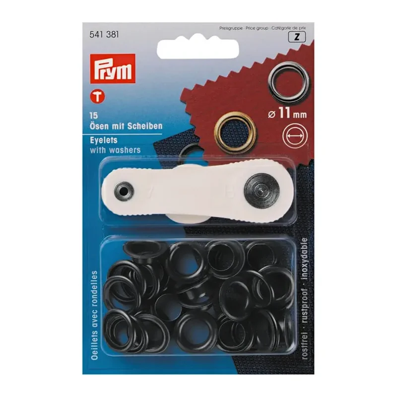 Prym Ringe mit Scheiben, brüniert, 11 mm