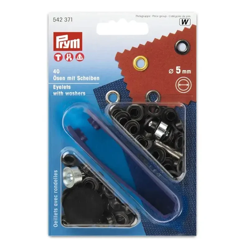 Prym Ringe mit Scheiben, brüniert, 5 mm