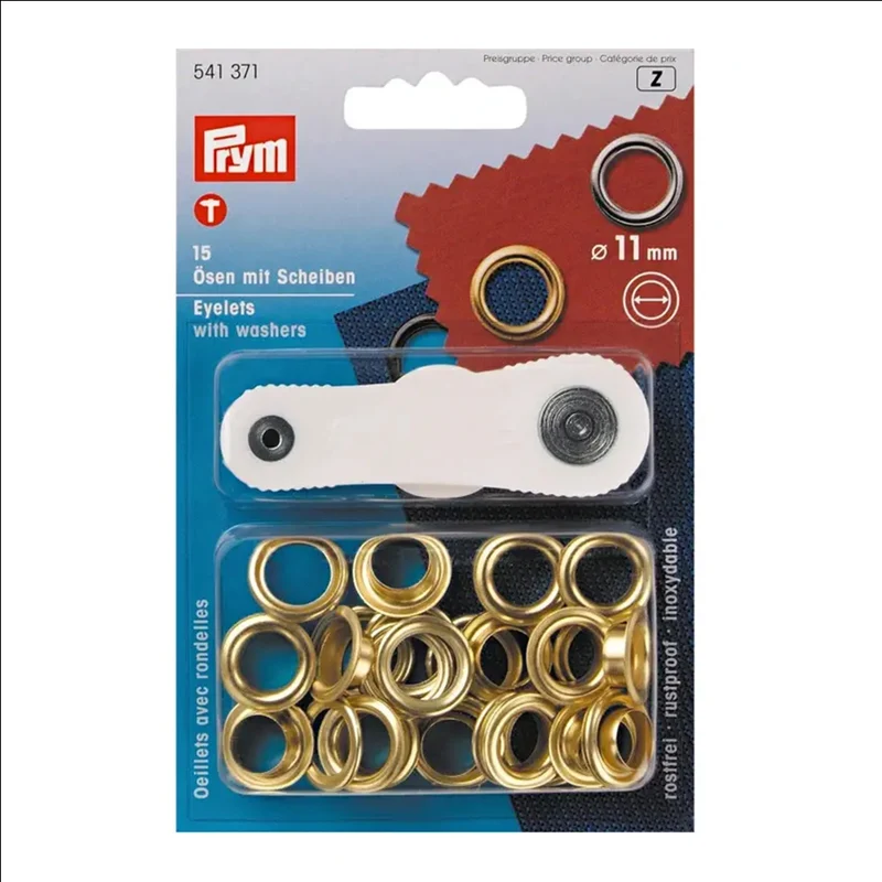 Prym Ringe mit Scheiben, Gold, 11 mm