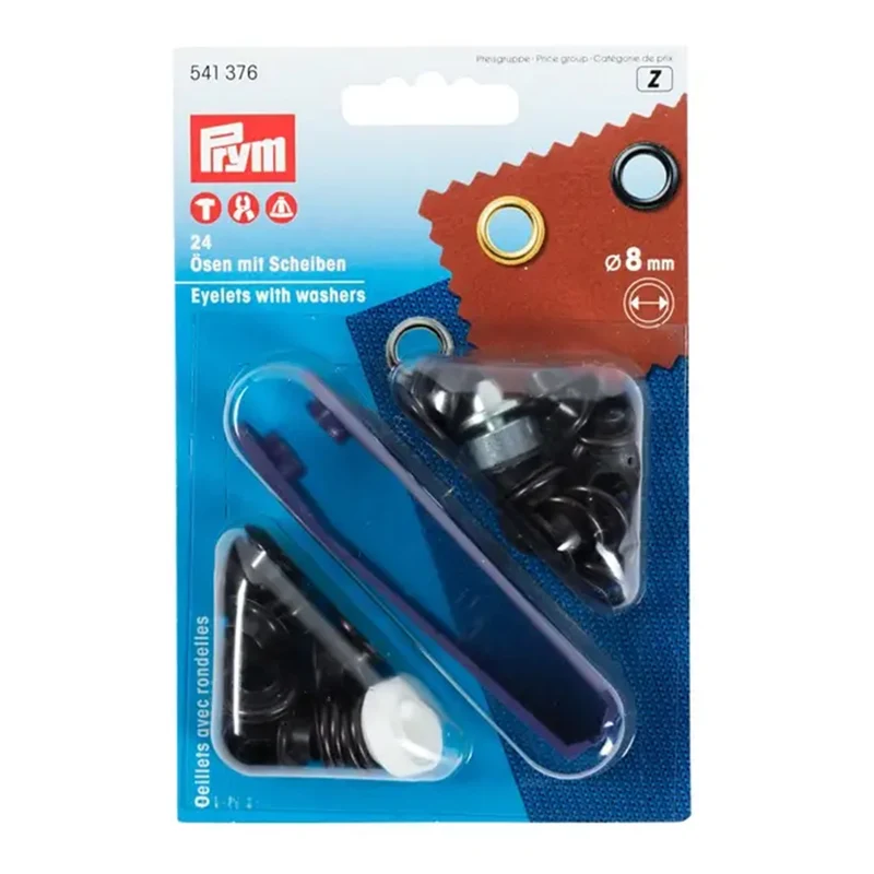 Prym Ringe mit Scheiben, brüniert, 8 mm