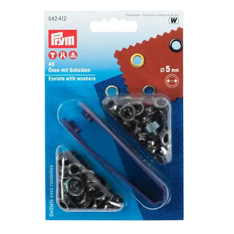 Prym Ringe mit Scheiben, Altmetall, 5 mm