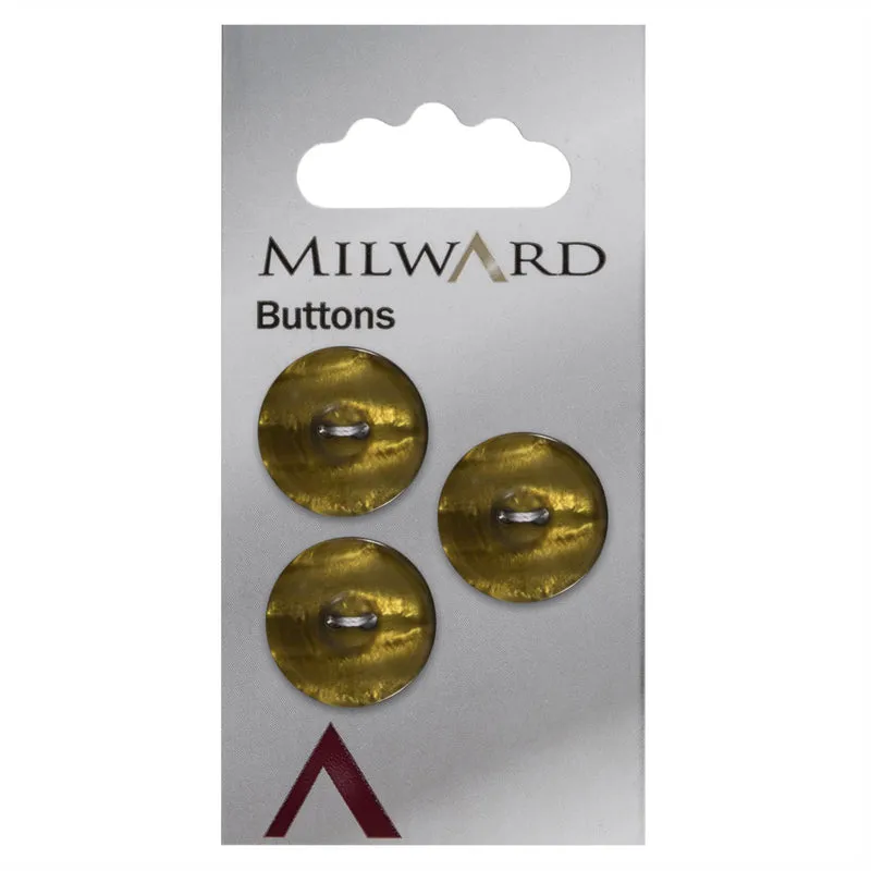 Milward Platte-Knopf, glänzend grün, 17 mm (3 Stück)
