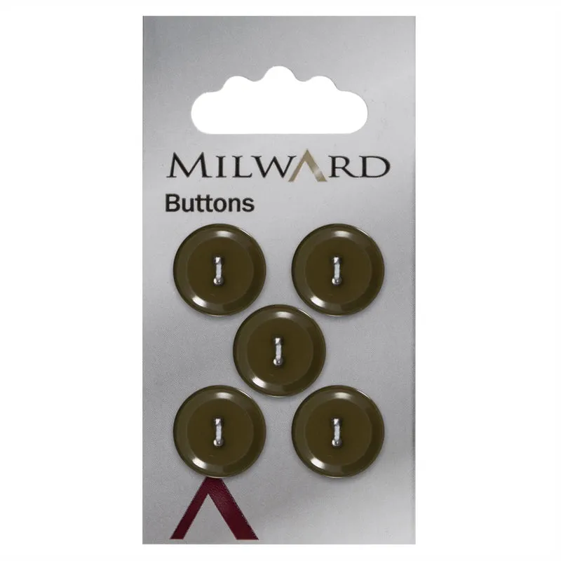 Milward-Knopf, glänzend, Dunkelgrün, 15 mm (5 Stück)