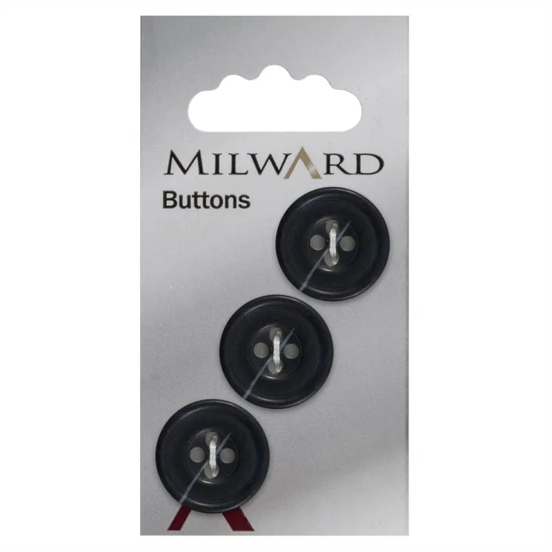 Milward-Knopf, matt, Dunkelblau, 19 mm (3 Stück)