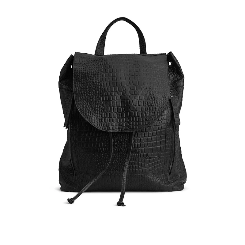 MUUD Gimo Black – Handgefertigter Lederrucksack 38 x 39 cm