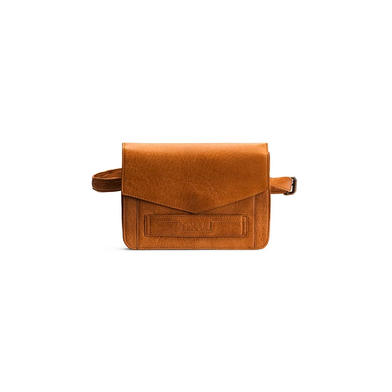 MUUD Cheri Whisky – Handgefertigte Ledergürteltasche 24 x 18 x 3 cm