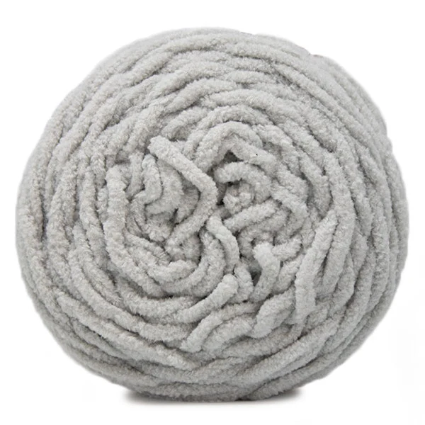 BudgetYarn Chunky Chenille 095 Soft Grey