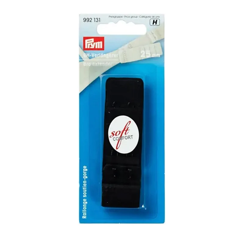 Prym BH-Verlängerungsstück 25 mm, 3 x 2 Haken, Schwarz
