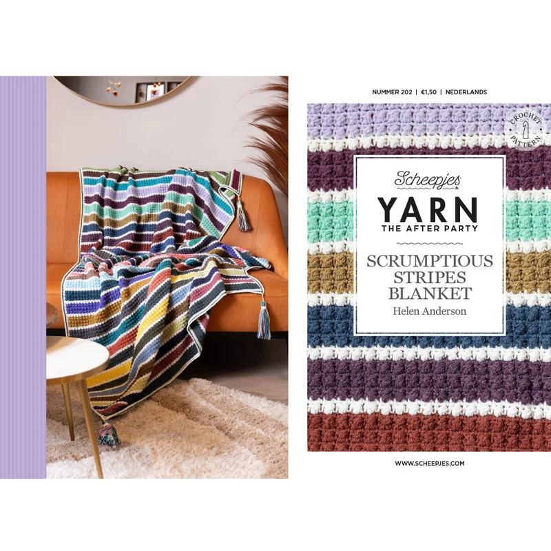 Yarn The After Party Nr. 202 Scrum. Gestreifte Decke