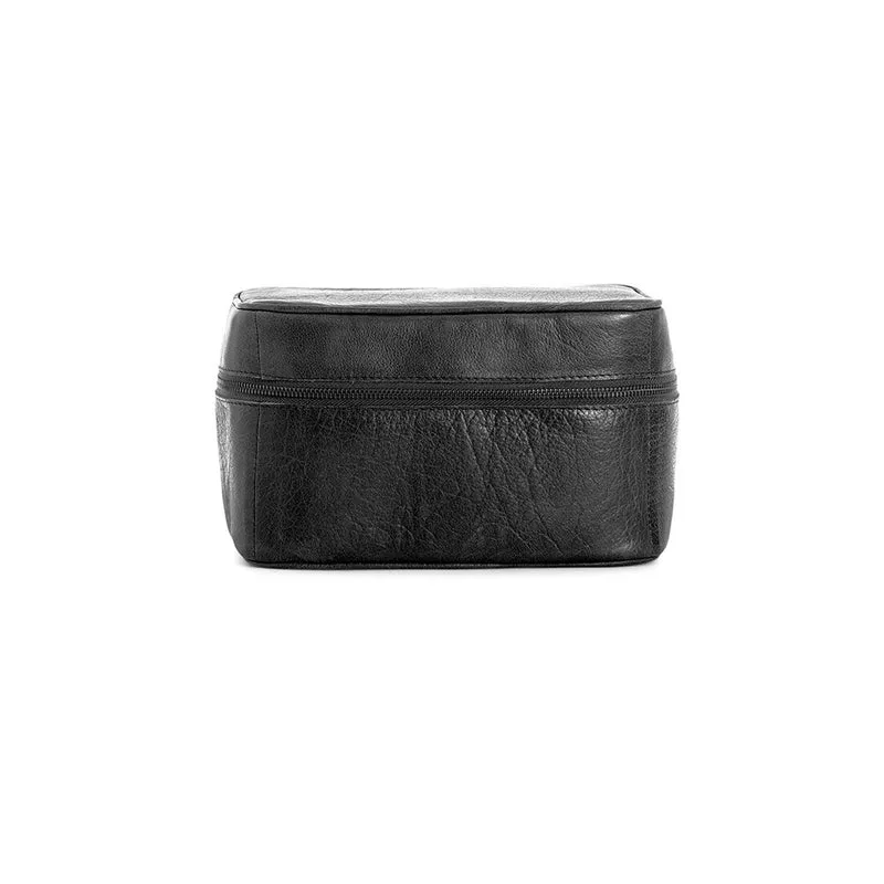 MUUD Shadow Black – Handgefertigte Aufbewahrungstasche aus Leder, 15 x 23 x 16 cm