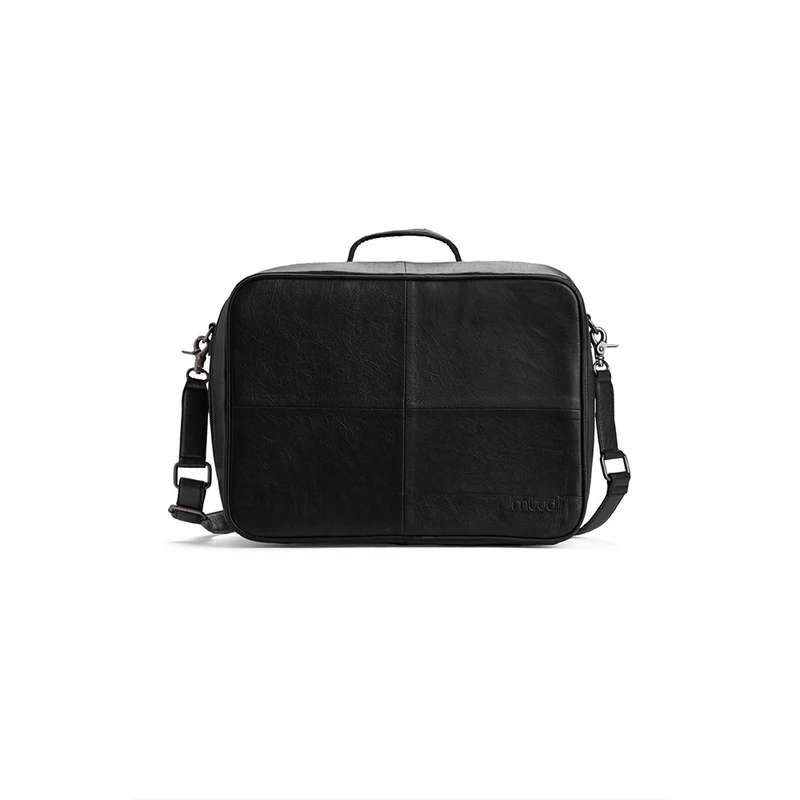 MUUD Mars Black – Handgefertigte Ledertasche 29 x 38 x 28 cm