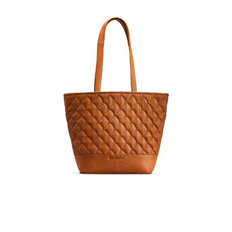 MUUD Betsy Whisky – Handgefertigte, exklusive Ledertasche im Shopper-Stil, 36 x 43 x 30 cm