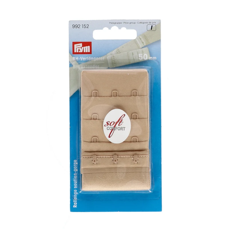 Prym BH-Verlängerungsstück 50 mm, 3 x 3 Haken, Nude