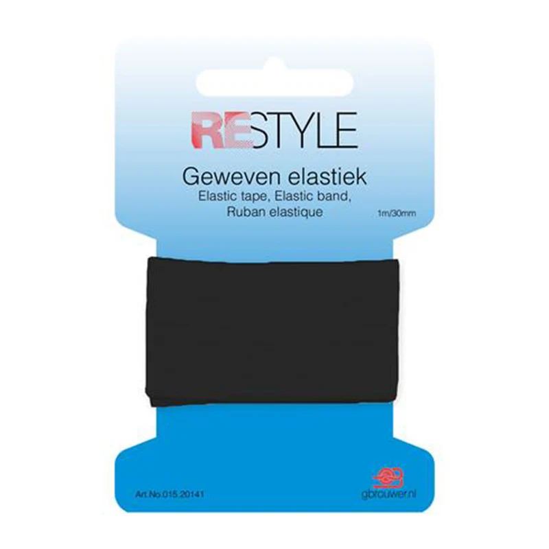 Restyle Gewebtes Gummiband 30 mm x 1 Meter 000 Schwarz