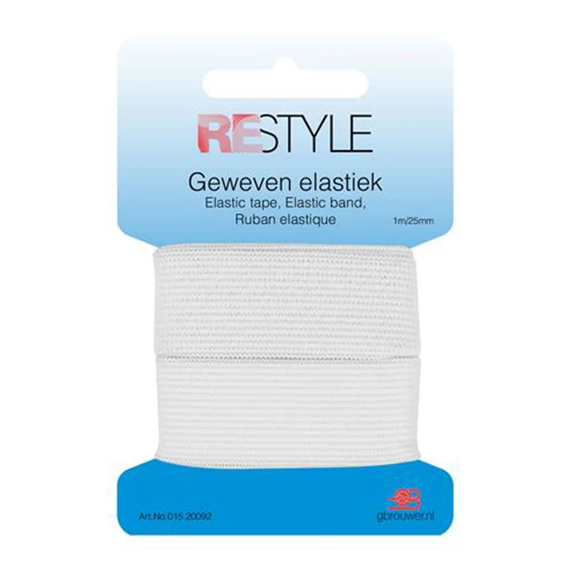 Restyle Gewebtes Gummiband 25 mm x 1 Meter 009 Weiß