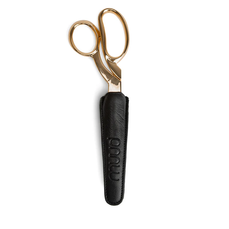 MUUD Etui Black – Handgefertigtes Lederetui für eine Schere, 12 x 2 x 4 cm