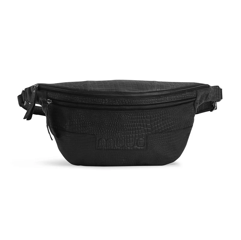 MUUD Vegas XL Black – Handgefertigte Leder-Gürteltasche 21 x 48 cm