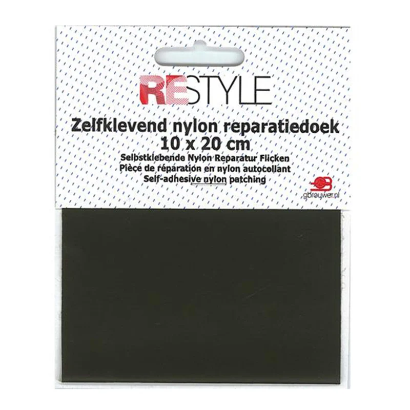 Restyle Reparaturflicken aus Nylon, 10 cm x 20 cm, selbstklebend, 542, olivgrün