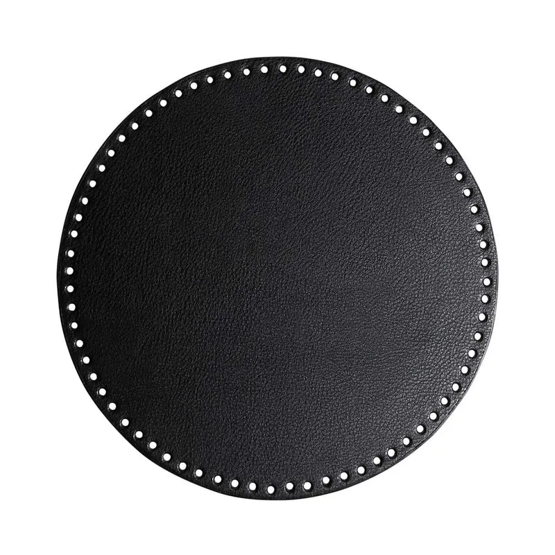 Go Handmade PU-Lederboden Ø 30 cm Schwarz