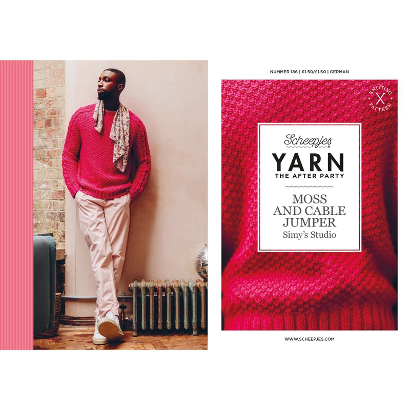YARN The After Party Nr. 186 Pullover mit Moos- und Zopfmuster DE