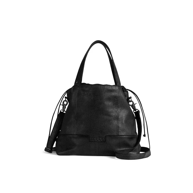 MUUD Lofoten Black – Handgefertigte Ledertasche für verschiedene Projekte, 26 x 34 x 14 cm