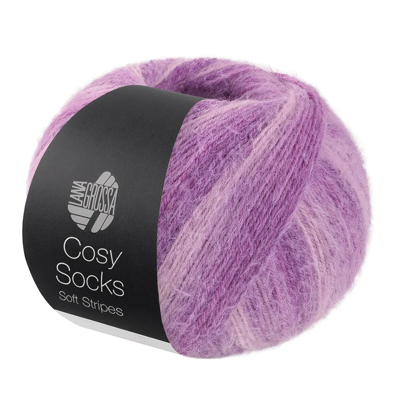 Lana Grossa Cosy Socks Soft Stripes 114 Helllila/Flieder/Violett
