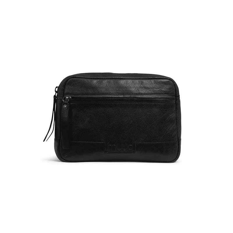 MUUD Sandnes Black – Handgefertigte Ledertasche für Handarbeitsutensilien, schwarz – 15 x 22 cm