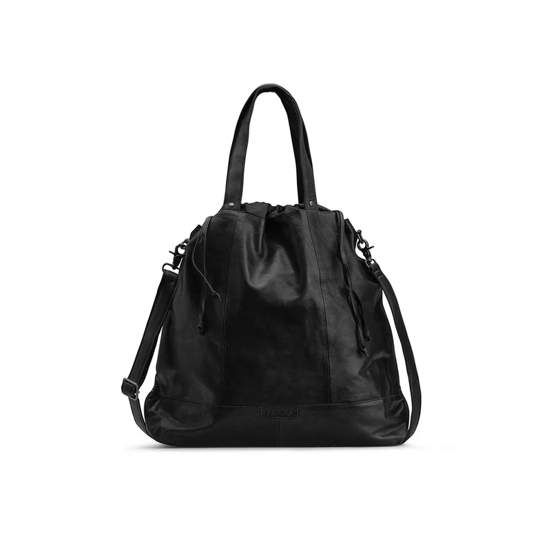 MUUD Lofoten XL Black – Handgefertigte Ledertasche für verschiedene Projekte, 42 x 52 x 15 cm
