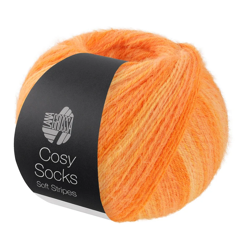 Lana Grossa Cosy Socks Soft Stripes 112 Hellorange/Mandarine/Orange