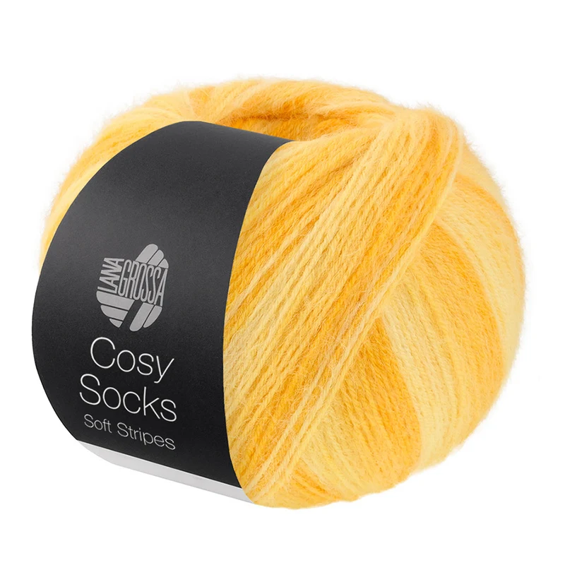 Lana Grossa Cosy Socks Soft Stripes 111 Gelb/Eigelb/Safrangelb