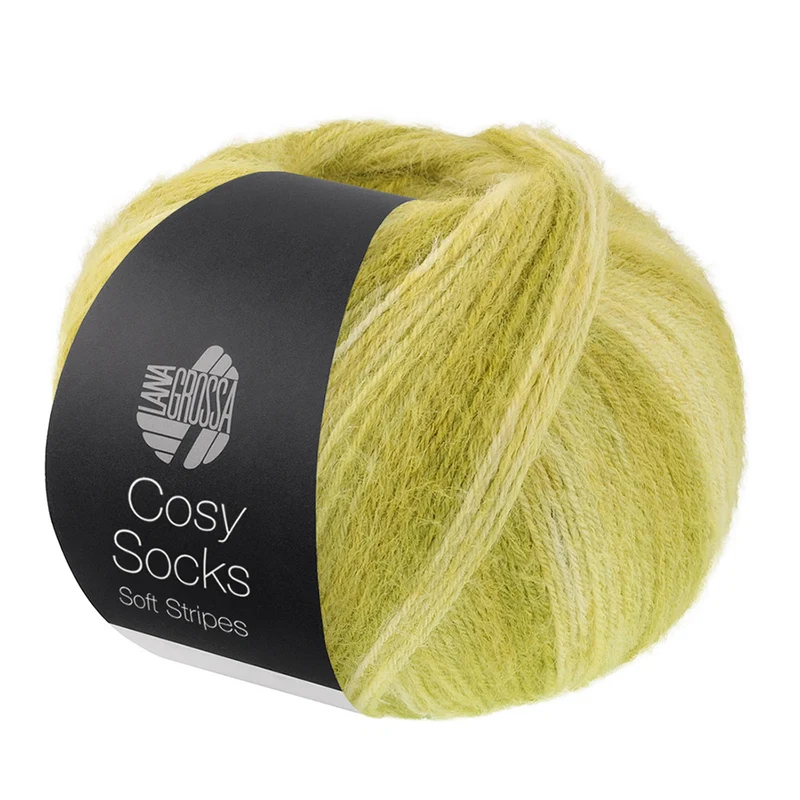 Lana Grossa Cosy Socks Soft Stripes 116 Limette/Pistazie/Helloliv