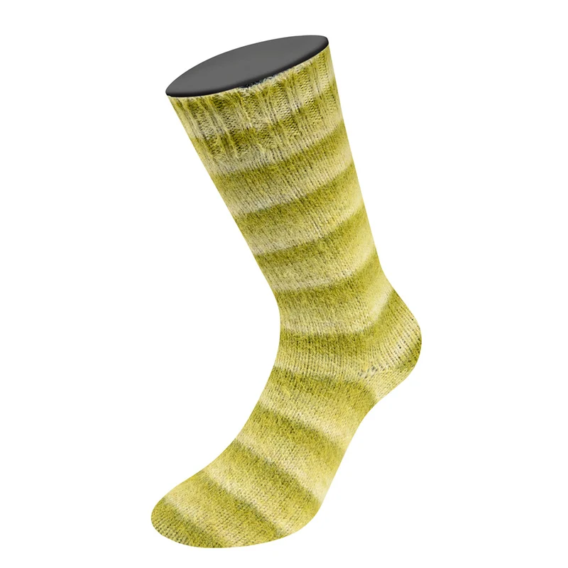 Lana Grossa Cosy Socks Soft Stripes 116 Limette/Pistazie/Helloliv