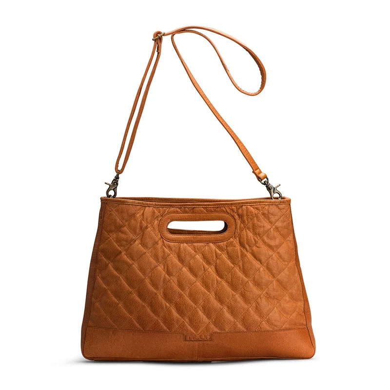 MUUD Darcia – Whiskey: Handgefertigte Einkaufstasche aus Leder, 44 x 36 cm