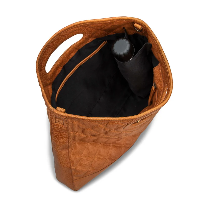MUUD Darcia – Whiskey: Handgefertigte Einkaufstasche aus Leder, 44 x 36 cm