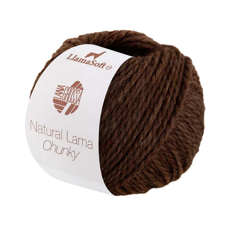 Lana Grossa Natural Lama Chunky 013 Schokoladenbraun