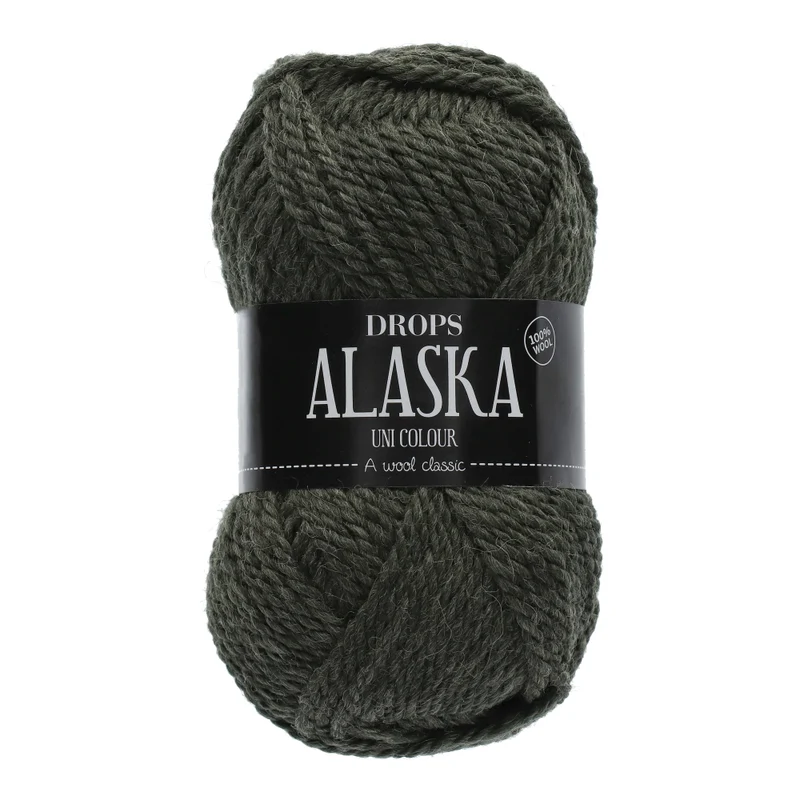 DROPS Alaska Uni Colour 051 Olivgrün